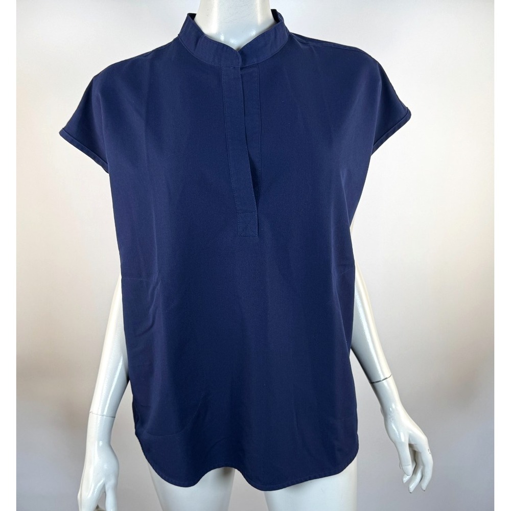 FIGS Rafaela Tunic Scrub Top Women L EUC Short Sleeve Stretch Pockets High Neck